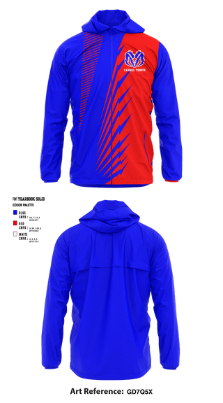 Windbreaker, Carmel High School Tennis, Tennis, Teamtime, Team time, sublimation, custom sports apparel, team uniforms, spirit wear, spiritwear, sports uniforms, custom shirts, team store, custom team store, fundraiser sports, apparel fundraiser