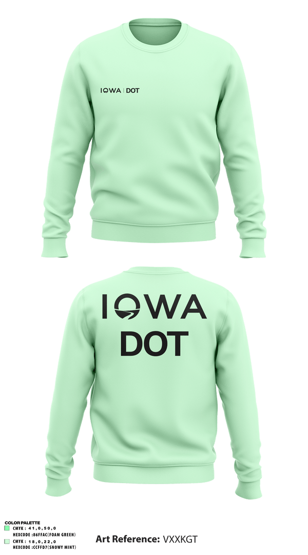 Crew Neck Sweatshirt, Iowa DOT, , Teamtime, Team time, sublimation, custom sports apparel, team uniforms, spirit wear, spiritwear, sports uniforms, custom shirts, team store, custom team store, fundraiser sports, apparel fundraiser
