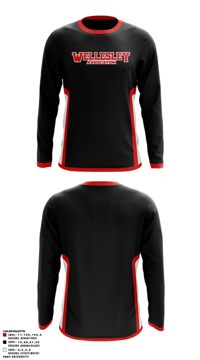 Wellesley Youth Basketball Association 57768602 Long Sleeve Performance Shirt - 1