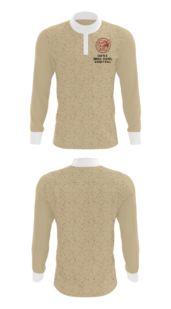 Quarter Zip Jacket, Carver Middle School Basketball, Men's Basketball, Teamtime, Team time, sublimation, custom sports apparel, team uniforms, spirit wear, spiritwear, sports uniforms, custom shirts, team store, custom team store, fundraiser sports, apparel fundraiser
