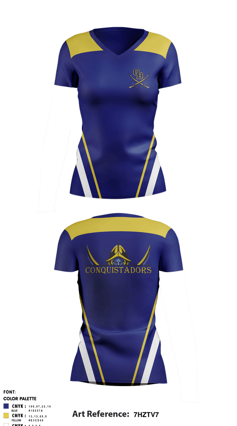 Women's Short Sleeve Vneck Shirt, Conquistadors, Softball, Teamtime, Team time, sublimation, custom sports apparel, team uniforms, spirit wear, spiritwear, sports uniforms, custom shirts, team store, custom team store, fundraiser sports, apparel fundraiser
