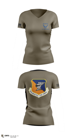 Women's Short Sleeve Vneck Shirt, WBHS AFJROTC, Air Force, Teamtime, Team time, sublimation, custom sports apparel, team uniforms, spirit wear, spiritwear, sports uniforms, custom shirts, team store, custom team store, fundraiser sports, apparel fundraiser