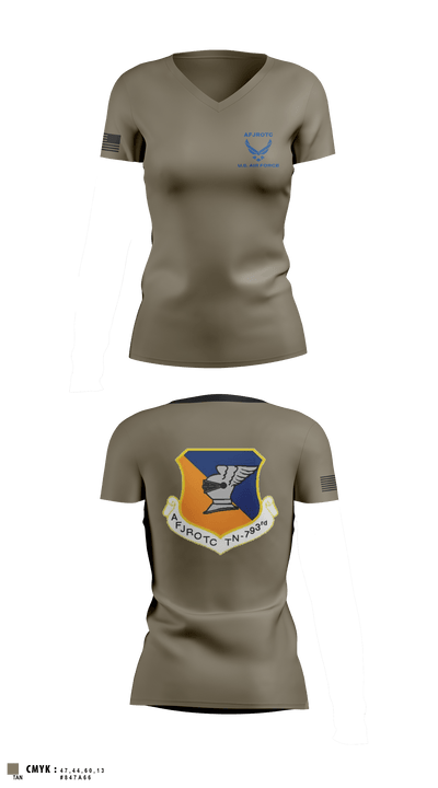 WBHS AFJROTC 46215478 Women's Short Sleeve V-neck Shirt - 2