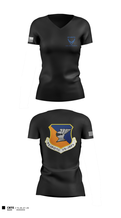 WBHS AFJROTC 46215478 Women's Short Sleeve V-neck Shirt - 1