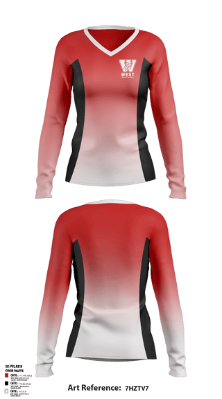 Women's Long Sleeve Vneck Shirt, West Middle School Cheer, Cheer, Teamtime, Team time, sublimation, custom sports apparel, team uniforms, spirit wear, spiritwear, sports uniforms, custom shirts, team store, custom team store, fundraiser sports, apparel fundraiser