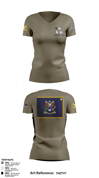 1-155th Dixie Thunder 83572891 Women's Short Sleeve V-neck Shirt - 14