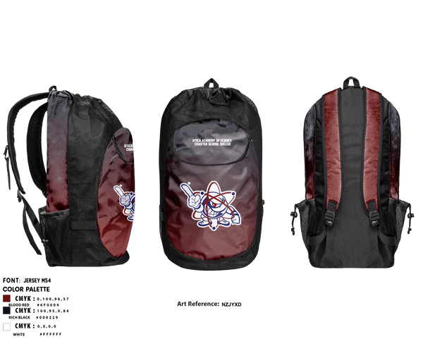 Gear Bag, Utica Academy of Science Charter School Soccer, Men's Soccer, Teamtime, Team time, sublimation, custom sports apparel, team uniforms, spirit wear, spiritwear, sports uniforms, custom shirts, team store, custom team store, fundraiser sports, apparel fundraiser