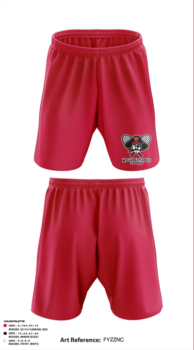 wellesley girls tennis 81368948 Athletic Shorts With Pockets - 3