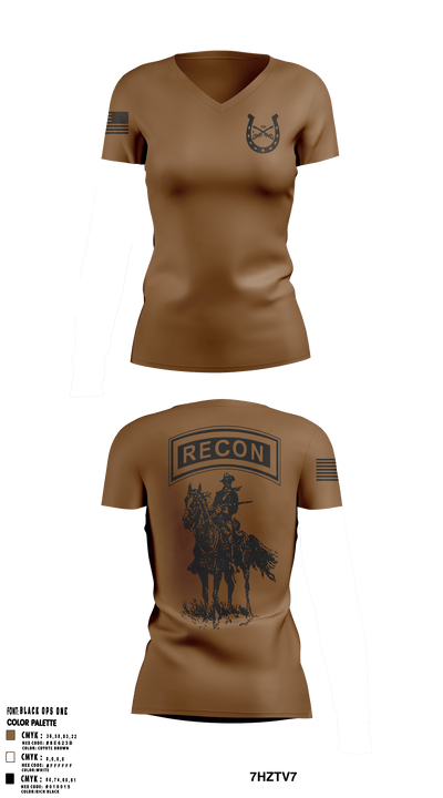 1-635th Scout Platoon 89807222 Women's Short Sleeve V-neck Shirt - 4