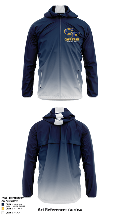 Windbreaker, Cape Fear High School Wrestling, Wrestling, Teamtime, Team time, sublimation, custom sports apparel, team uniforms, spirit wear, spiritwear, sports uniforms, custom shirts, team store, custom team store, fundraiser sports, apparel fundraiser