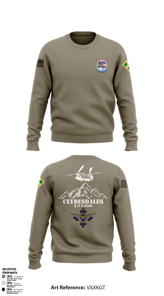 Crew Neck Sweatshirt, B co. 2-4 GSAB, Army, Teamtime, Team time, sublimation, custom sports apparel, team uniforms, spirit wear, spiritwear, sports uniforms, custom shirts, team store, custom team store, fundraiser sports, apparel fundraiser