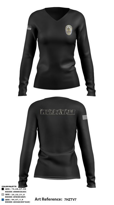 Maryvale Precinct 64767357 Women's Long Sleeve V-neck Shirt - 1
