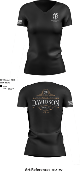 Women's Short Sleeve Vneck Shirt, Davidson Forge, , Teamtime, Team time, sublimation, custom sports apparel, team uniforms, spirit wear, spiritwear, sports uniforms, custom shirts, team store, custom team store, fundraiser sports, apparel fundraiser