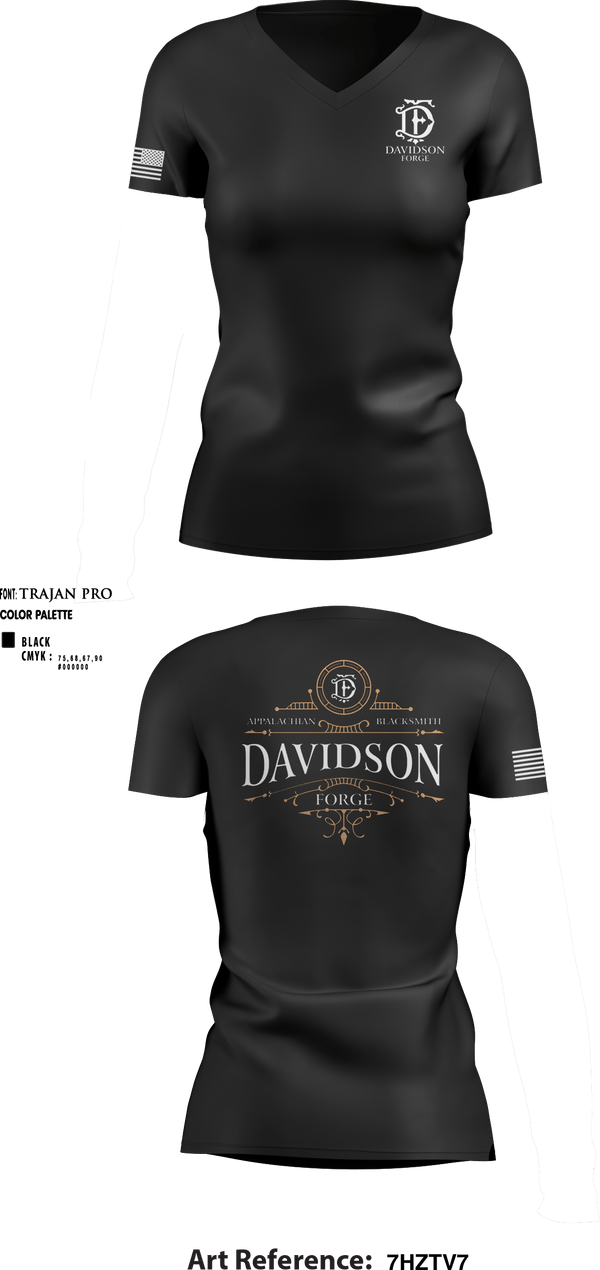 Women's Short Sleeve Vneck Shirt, Davidson Forge, , Teamtime, Team time, sublimation, custom sports apparel, team uniforms, spirit wear, spiritwear, sports uniforms, custom shirts, team store, custom team store, fundraiser sports, apparel fundraiser