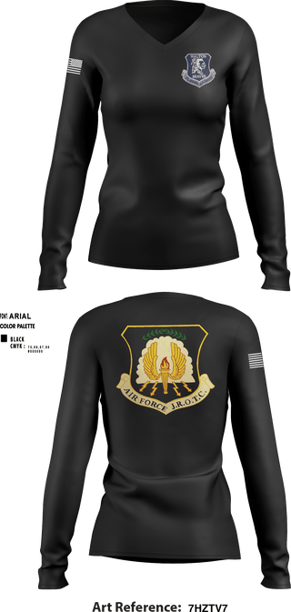 Women's Long Sleeve Vneck Shirt, , Air Force, Teamtime, Team time, sublimation, custom sports apparel, team uniforms, spirit wear, spiritwear, sports uniforms, custom shirts, team store, custom team store, fundraiser sports, apparel fundraiser