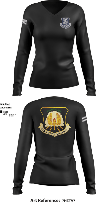 Walton Braves 9881156 Women's Long Sleeve V-neck Shirt - 5