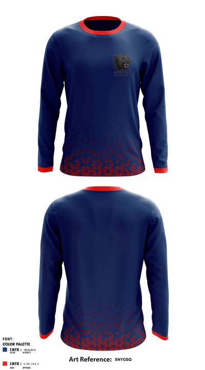 Hermitage High School Wrestling 73374256 Long Sleeve Rash Guard Shirt - 1