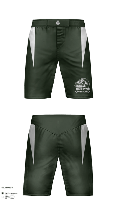 Ponderosa High School Wrestling 82843059 Fight Shorts - 2
