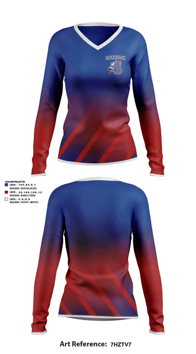 Franklin High School Soccer 47945692 Women's Long Sleeve V-neck Shirt - 1