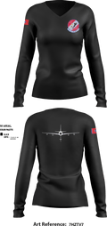 151st Air Refueling Squadron 9193987 Women's Long Sleeve V-neck Shirt - 5