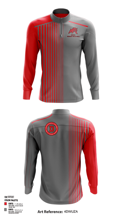 Duncan High School Volleyball 51201013 Quarter Zip Jacket - 1
