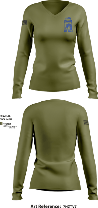 Women's Long Sleeve Vneck Shirt, , Army, Teamtime, Team time, sublimation, custom sports apparel, team uniforms, spirit wear, spiritwear, sports uniforms, custom shirts, team store, custom team store, fundraiser sports, apparel fundraiser