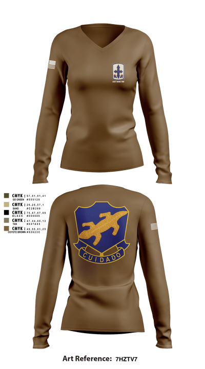 1-158th IN 91040606 Women's Long Sleeve V-neck Shirt - 5