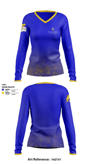 Women's Long Sleeve Vneck Shirt, Christian Academy of Indiana, Spirit Store, Teamtime, Team time, sublimation, custom sports apparel, team uniforms, spirit wear, spiritwear, sports uniforms, custom shirts, team store, custom team store, fundraiser sports, apparel fundraiser
