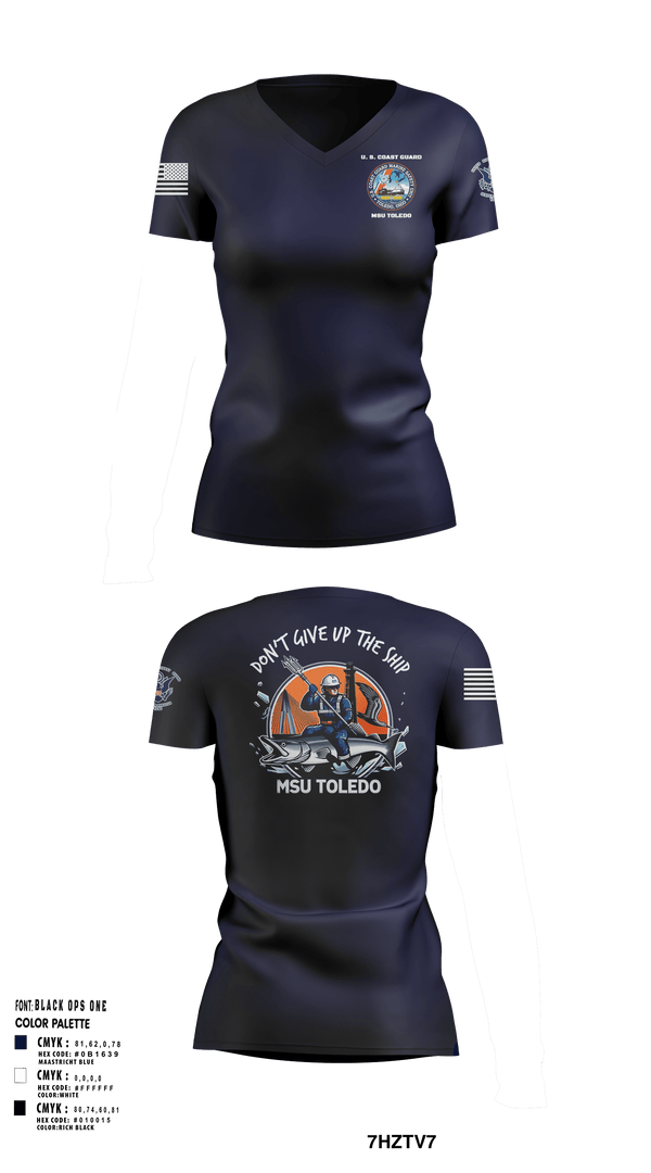 Women's Short Sleeve Vneck Shirt, MSU Toledo, Coast Guard, Teamtime, Team time, sublimation, custom sports apparel, team uniforms, spirit wear, spiritwear, sports uniforms, custom shirts, team store, custom team store, fundraiser sports, apparel fundraiser