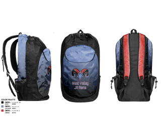 Gear Bag, West Valley JR Rams, Football, Teamtime, Team time, sublimation, custom sports apparel, team uniforms, spirit wear, spiritwear, sports uniforms, custom shirts, team store, custom team store, fundraiser sports, apparel fundraiser