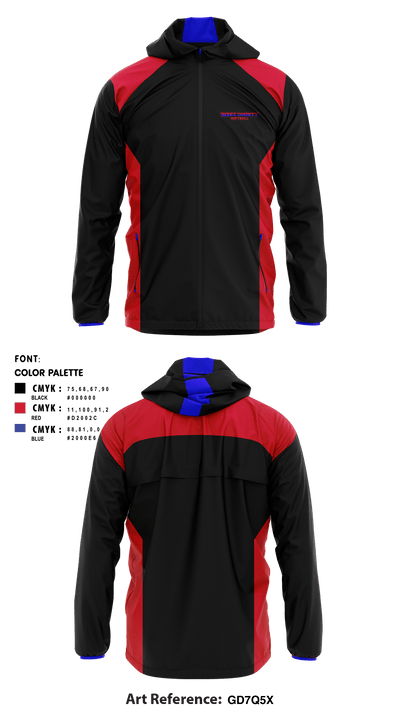 West County Softball Association 69073827 Windbreaker - 1