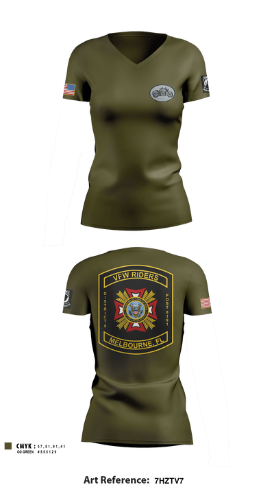 VFW Post 8191 13144984 Women's Short Sleeve V-neck Shirt - 5