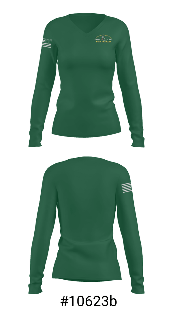 Women's Long Sleeve Vneck Shirt, Smithfield High School Hockey, Ice Hockey, Teamtime, Team time, sublimation, custom sports apparel, team uniforms, spirit wear, spiritwear, sports uniforms, custom shirts, team store, custom team store, fundraiser sports, apparel fundraiser