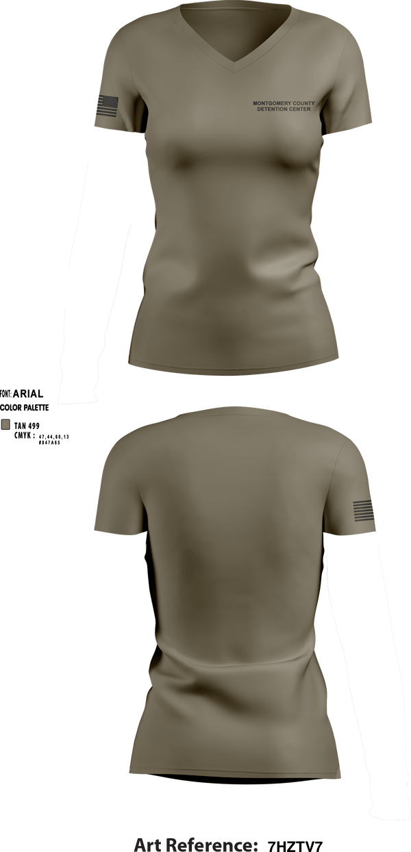 Women's Short Sleeve Vneck Shirt, Montgomery County Detention Center, Police, Teamtime, Team time, sublimation, custom sports apparel, team uniforms, spirit wear, spiritwear, sports uniforms, custom shirts, team store, custom team store, fundraiser sports, apparel fundraiser