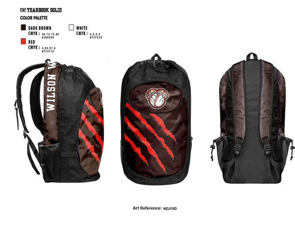 Gear Bag, Wilson Wildcats, Men's Lacrosse, Teamtime, Team time, sublimation, custom sports apparel, team uniforms, spirit wear, spiritwear, sports uniforms, custom shirts, team store, custom team store, fundraiser sports, apparel fundraiser