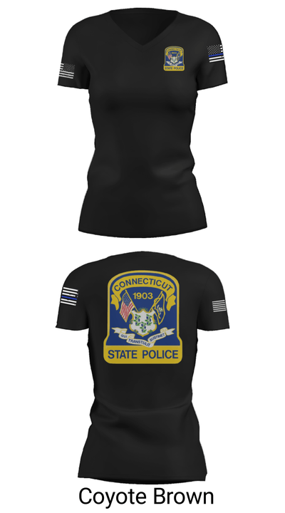 Connecticut State Police 53595968 Women's Short Sleeve V-neck Shirt - 20