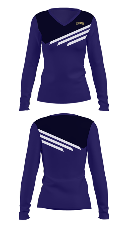 Leones del Caracas 93134945 Women's Long Sleeve V-neck Shirt - 25