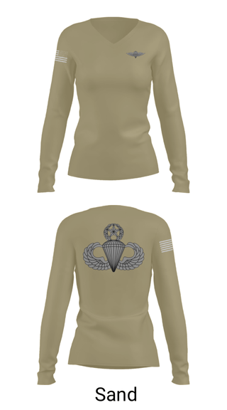Women's Long Sleeve Vneck Shirt, , Army, Teamtime, Team time, sublimation, custom sports apparel, team uniforms, spirit wear, spiritwear, sports uniforms, custom shirts, team store, custom team store, fundraiser sports, apparel fundraiser