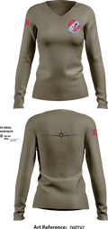 151st Air Refueling Squadron 9193987 Women's Long Sleeve V-neck Shirt - 2