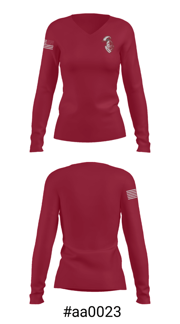Women's Long Sleeve Vneck Shirt, Northridge High School, Spirit Store, Teamtime, Team time, sublimation, custom sports apparel, team uniforms, spirit wear, spiritwear, sports uniforms, custom shirts, team store, custom team store, fundraiser sports, apparel fundraiser