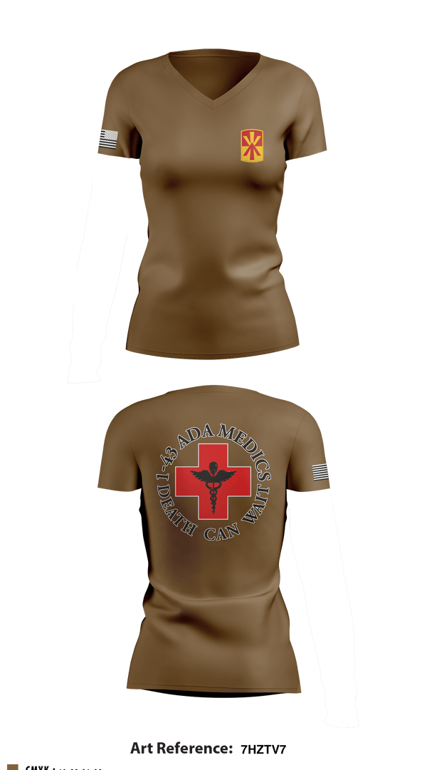 Women's Short Sleeve Vneck Shirt, Medics, 1-43 ADA, Army, Teamtime, Team time, sublimation, custom sports apparel, team uniforms, spirit wear, spiritwear, sports uniforms, custom shirts, team store, custom team store, fundraiser sports, apparel fundraiser