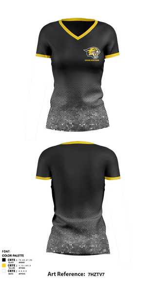 Women's Short Sleeve Vneck Shirt, Cascade High School, Spirit Store, Teamtime, Team time, sublimation, custom sports apparel, team uniforms, spirit wear, spiritwear, sports uniforms, custom shirts, team store, custom team store, fundraiser sports, apparel fundraiser