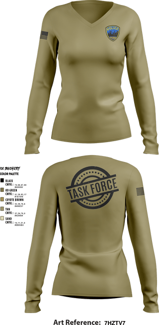 Women's Long Sleeve Vneck Shirt, , Police, Teamtime, Team time, sublimation, custom sports apparel, team uniforms, spirit wear, spiritwear, sports uniforms, custom shirts, team store, custom team store, fundraiser sports, apparel fundraiser