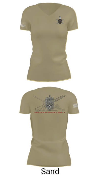 Ordnance Maintenance Branch 26240999 Women's Short Sleeve V-neck Shirt - 44