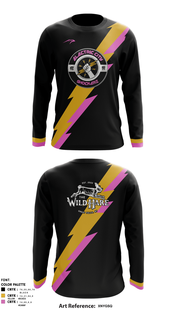 Long Sleeve Performance Shirt, Electric city shockerz, Rugby, Teamtime, Team time, sublimation, custom sports apparel, team uniforms, spirit wear, spiritwear, sports uniforms, custom shirts, team store, custom team store, fundraiser sports, apparel fundraiser