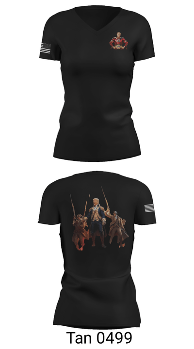 6th BEB Elk Forward  Support Company 17164006 Women's Short Sleeve V-neck Shirt - 23