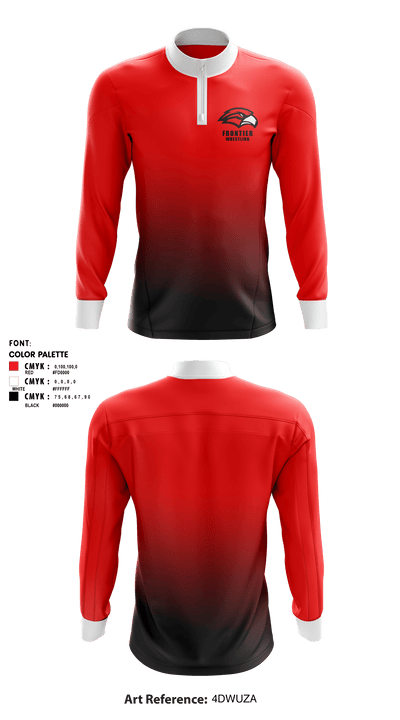 Frontier Senior High School Wrestling 68856248 Quarter Zip Jacket - 1