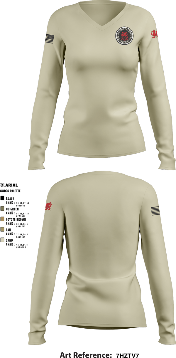 Women's Long Sleeve Vneck Shirt, , Police, Teamtime, Team time, sublimation, custom sports apparel, team uniforms, spirit wear, spiritwear, sports uniforms, custom shirts, team store, custom team store, fundraiser sports, apparel fundraiser