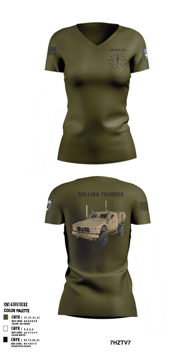 1438th CTC 23042169 Women's Short Sleeve V-neck Shirt - 1
