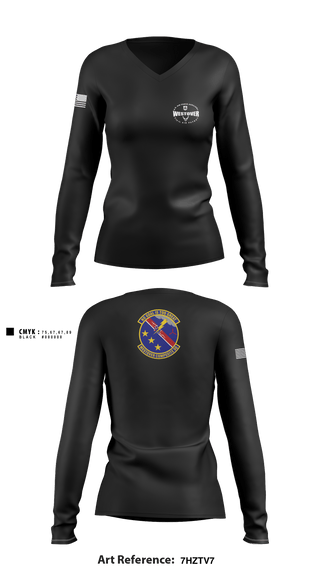 Women's Long Sleeve Vneck Shirt, , Air Force, Teamtime, Team time, sublimation, custom sports apparel, team uniforms, spirit wear, spiritwear, sports uniforms, custom shirts, team store, custom team store, fundraiser sports, apparel fundraiser